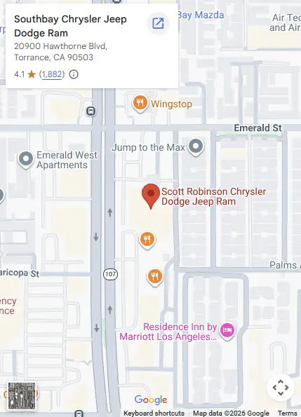 Southbay Chrysler Jeep Dodge Ram Google Maps location.