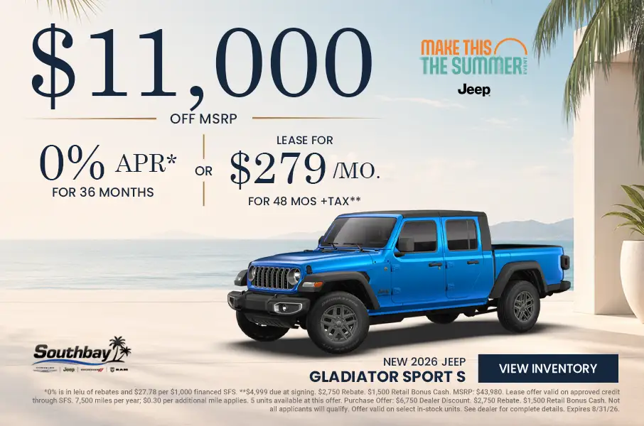 New 2026 Jeep Gladiator Sport S