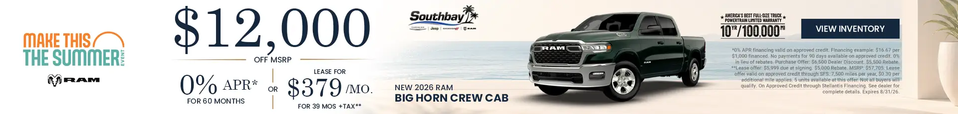 New 2026 RAM Big Horn Crew Cabs